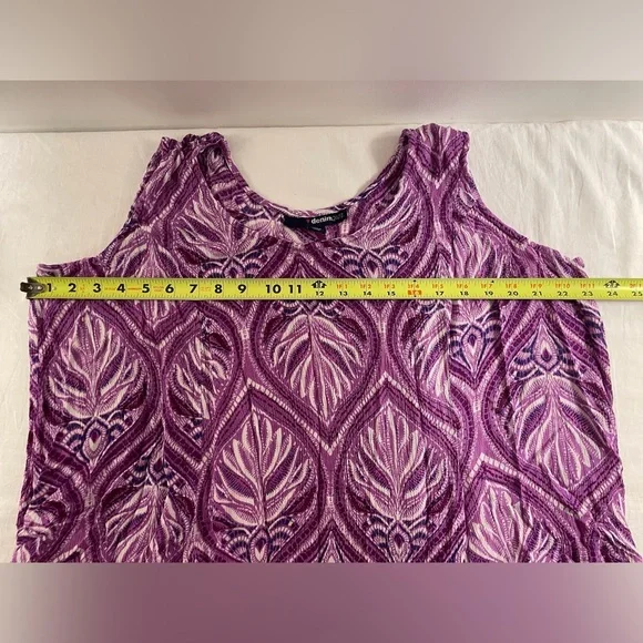 Denim 24/7 Sleeveless Sundress Plus Size 22/24 1X Purple & White - Picture 4 of 13